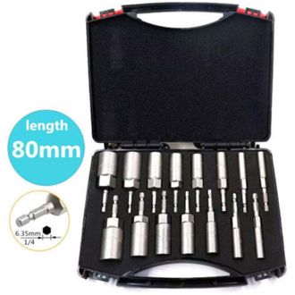 OEM Juego De 15 Piezas De Llaves De Impacto Con Vasos Hexagonales De 5,5 A 19 Mm Y Profundidad De Corte De 34 Mm Para Destornilladores El&eacute;ctricos Y Llaves