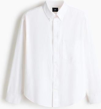 H&M Oxfordhemd in Relaxed Fit - Weiss