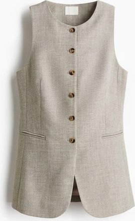 H&M Long Waistcoat in Beige at Nordstrom, Size Xx-Large