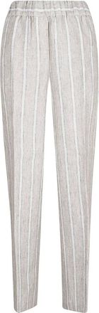 PESERICO Broeken, Dames, Beige, M, Linnen, Slim-fit Broeken
