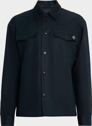 Scotch & Soda Mens Cotton Flap-Pocket Overshirt