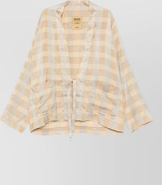 Uma Wang plaid jacket long sleeves lightweight fabric