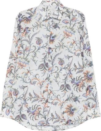 Etro Overhemden, Heren, Veelkleurig, 3Xl, Floral Print Button-Front Shirt