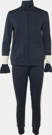 Ganni Ganni Navy Blue Striped Detail Jersey Presbourg Track Suit Set