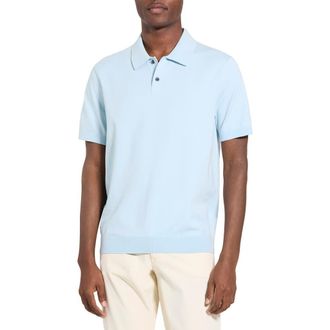 Theory Soris Knit Polo in Light Ocean Air at Nordstrom, Size X-Large