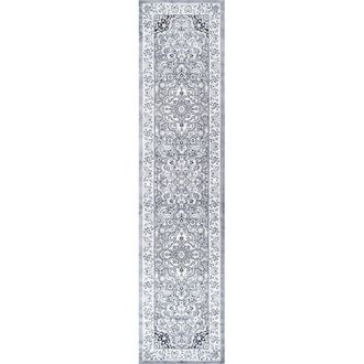 Jonathan Y Designs Palmette Modern Persian Floral Area Rug in Gray/ivory at Nordstrom, Size 2Ft 0In X 8Ft 0In