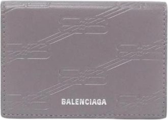 Balenciaga Pre-owned Portafoglio Corto Monogramma Emboss in Pelle di Vitello - - Pre-owned - Donna - Grigio - ONE SIZE