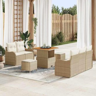 vidaXL Vidaxl - Conjunto De Sof&aacute; De Jard&iacute;n 8 Pcs Beige, Crema 80 X 80 X 71 Cm