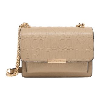 Carlo Colucci Schoudertas met Reli&euml;flogo - Dames - Schoudertassen - Beige - ONE Size - Tassen