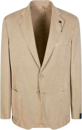 Santaniello Giacca Lino Ramie - Heren - Blazers - Beige - 2XL - Linnen - Jassen