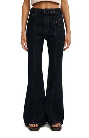 Cotton On Womens Sienna High Flare Jean in Seam Shutter Blue at Nordstrom, Size 10