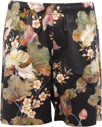 Amaranto Katoenen Bermuda Shorts met Trekkoord Taille - Heren - Korte Broeken - Veelkleurig - L - Katoen - Korte Broeken