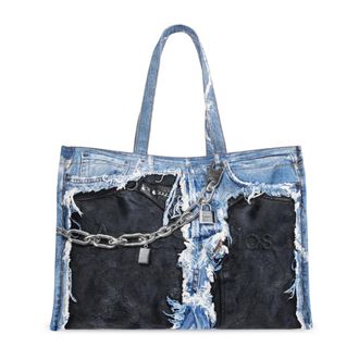 Acne Studios Tote Bags, unisex, Blue, Size: ONE SIZE Denim Shopper Bag