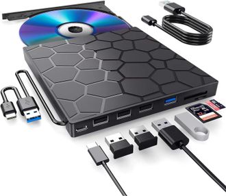 OEM Unidad Externa De Cd/dvd, Unidad De Dvd Para Port&aacute;tiles, Grabadora De Cd Port&aacute;til Usb 3.0 Ultradelgada 8 En 1, Unidad De Disco Externa &Oacute;pticamente Com