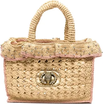 Kurt Geiger Handbags, female, Beige, Size: ONE SIZE Chelsea Ruffle Tote Bag