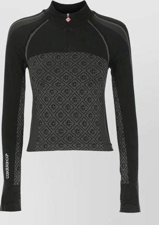 Casablanca monogram high-neck long-sleeve top