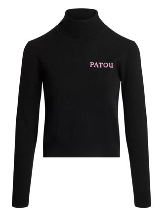 Patou intarsia turtleneck jumper - Black