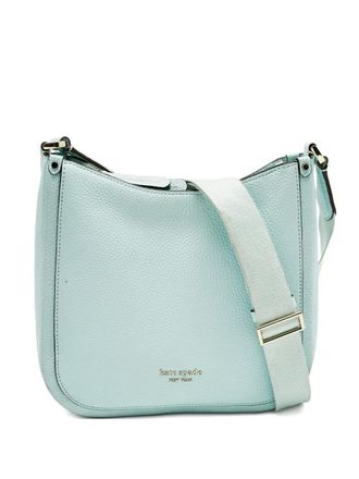 Kate Spade New York logio-detail leather cross body bag - women - Calf Leather - One Size - Blue