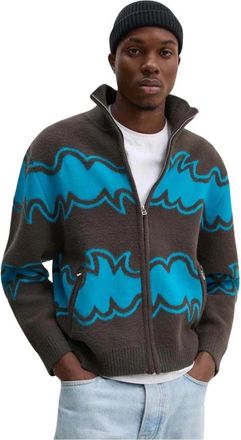 Bluemarble Jacquard Ritssluiting Vest - Heren - Vesten - Veelkleurig - L - Polyester - Truien & Vesten