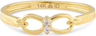Devata Infinity Ring in 14K Gold with Cubic Zirconia, 11mm in Yellow Gold at Nordstrom, Size 8