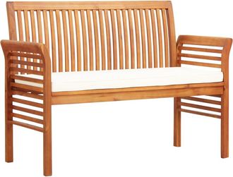 vidaXL Vidaxl - Banco De Jard&iacute;n 2 Plazas Con Coj&iacute;n Madera Maciza Acacia 120 Cm