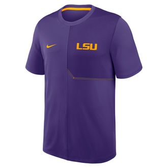 Nike LSU Sideline Coach Nike Mens Dri-FIT College Top in Purple | 03B208DCLSN-GQK