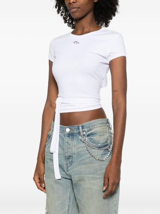 Diesel Logo-Embellished Cotton T-Shirt - White