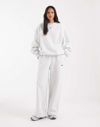 Nike Studio Fleece felpa oversize di peso medio in grigio m&eacute;lange
