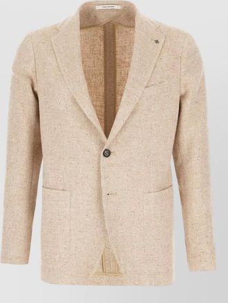 Tagliatore cotton blend blazer notch lapel single breasted