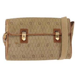 Dior Pre-owned Cross Body Bags, female, Beige, Size: ONE SIZE Pre-owned Vintage Canvas Shoulder Bag