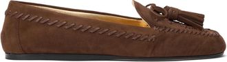 Prada Su&egrave;de Loafers - Dames - Loafers - Bruin - 39 EU - Su&egrave;de - Schoenen