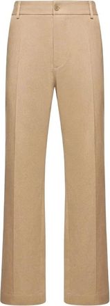 Moncler Broek - Heren - Straight fit broeken - Beige - XL - Katoen - Broeken