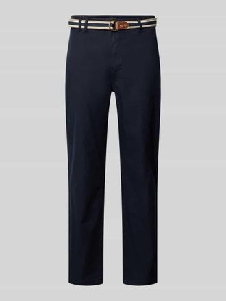 Scotch & Soda Chino mit G&uuml;rtel und Eingrifftaschen Modell WARREN in Marine, Gr&ouml;&szlig;e 30/32
