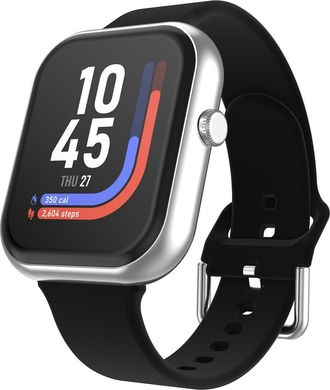 American Exchange iTouch Air 5 Smartwatch, 40mm with Silicone Band in Silver/Black at Nordstrom Rack