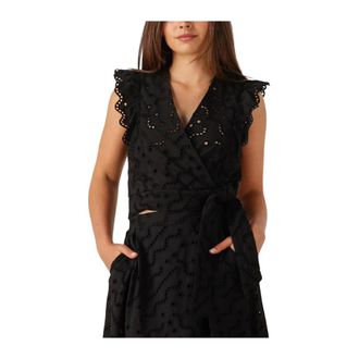 Suncoo Dames, Tops, Zwart, Maat: S Linnen