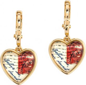 Demdaco Womens Ps I Love You Art Heart Earrings In Gold
