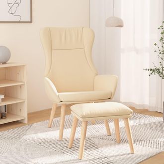 Nova Sill&oacute;n De Relax Con Taburete Tela Color Crema Vidaxl