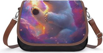 Generic Polar Bear And Stars Small Womens Crossbody Bags Shoulder Handbag with Adjustable Strap for Travel