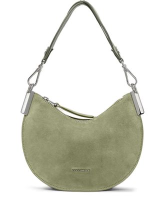 Coccinelle Sunup Crescent kleine su&egrave;de schoudertas - Groen