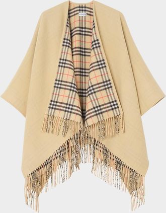 Burberry Reversible Check Wool Cape