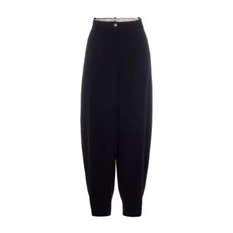 Elisabetta Franchi Wide Trousers, female, Black, Size: XL Wide Trousers