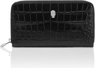 Philipp Plein Mid-Zip Wallet Cocco Women in Black at Nordstrom