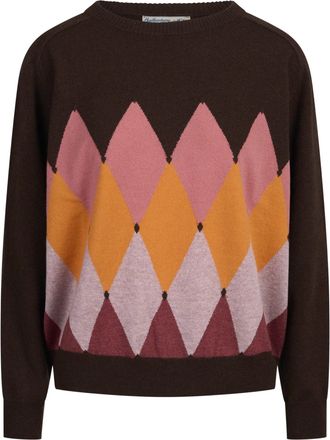 Ballantyne Multicolor Argyle Cashmere Crew-Neck Sweater