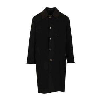 Maison Margiela Wool Coat - Heren - Mantel - Zwart - M - Leer - Jassen