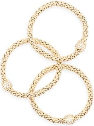 Tasha Set of 3 Pavé Crystal Mesh Chain Bracelets in Gold/Crystal at Nordstrom Rack