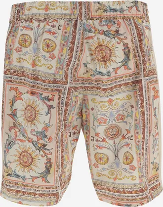 Just Cavalli Mens Nylon Shorts With Ornamental Print Polyamide