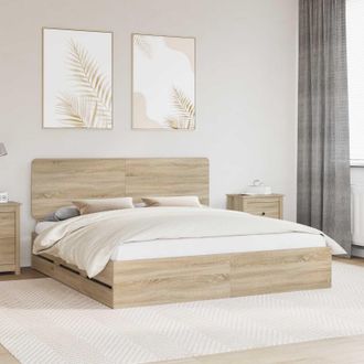 vidaXL Vidaxl Struttura Del Letto Con Cassetto Rovere Sonoma 200 X 200 Cm