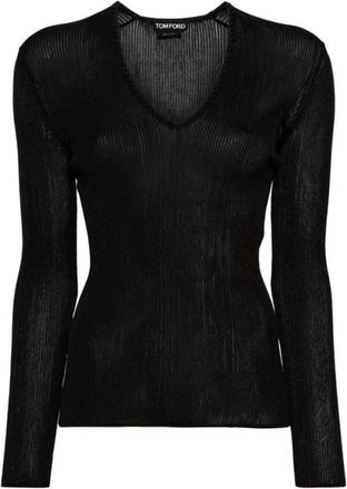 Tom Ford Polyamide Tank Top - Dames - V-hals truien - Zwart - M - Truien & Vesten