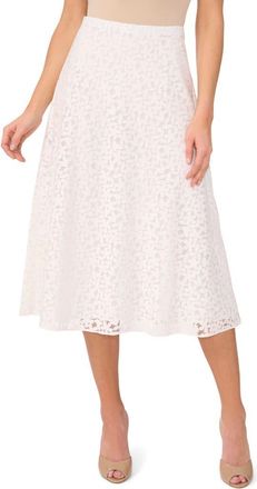 CeCe by Cynthia Steffe Floral Lace Skirt in New Ivory at Nordstrom, Size X-Large