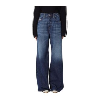 Diesel Wide Jeans, female, Blue, W25, Wide Leg Jeans